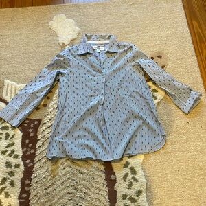 Sara Campbell blue striped tunic size L